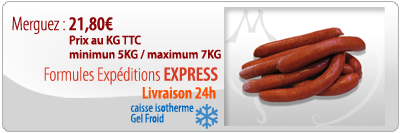 Merguez au KG TTC Livraison 48-72h