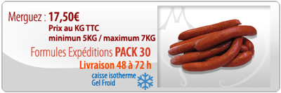 Merguez au KG TTC Livraison 48-72h